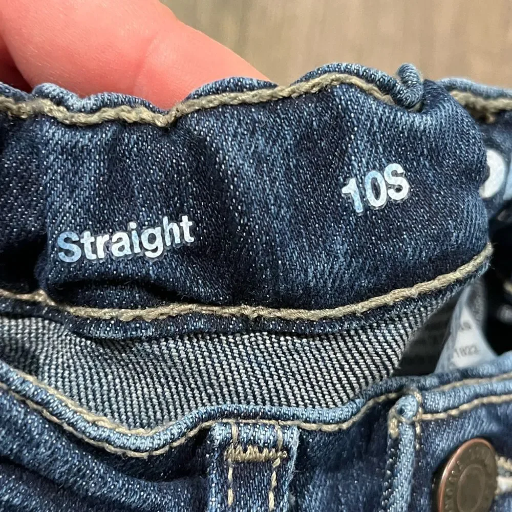 Sonoma Boys Straight Jeans Adjustable Waist Slim Fit Denim Dark Wash Size 10S
